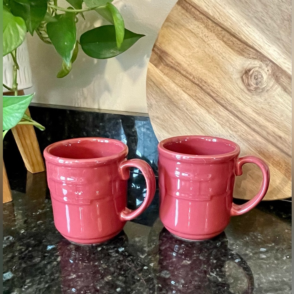 Set of Two Longaberger Pottery Paprika Mugs